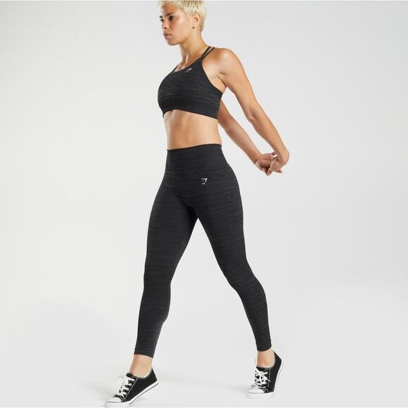 Gymshark Adapt Marl Seamless Leggings Size XS Black/Smokey Grey NWT in Packaging - Picture 3 of 6